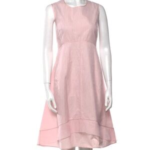 JIL SANDER CREW NECK BALLECORE MIDI PINK DRESS 8